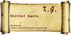 Knittel Gyula névjegykártya