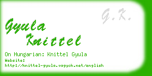 gyula knittel business card